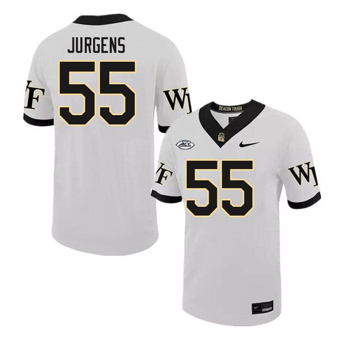 #55 Michael Jurgens Wake Forest Demon Deacons College Football Jerseys Stitched-White